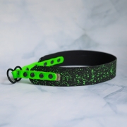 Obroża półzaciskowa 40 mm dla psa – szeroka obroża wodoodporna, PVC/TPU, Bueno DOG zielona obroża