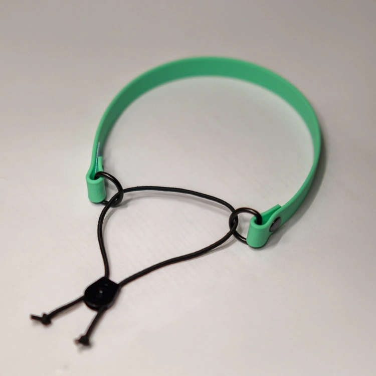 Miętowa opaska bungee Bueno DOG 10 mm z czarną gumką, większy obwód
