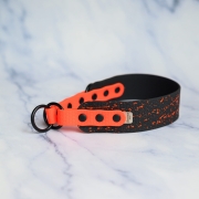 Obroża półzaciskowa 4 cm – wodoodporna obroża dla psa, taśma hexa lub smooth, Bueno DOG czerwona