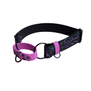 Obroża martingale 4 cm (40 mm) dla psa – widok całego produktu, Bueno DOG czarno różowa fioletowa