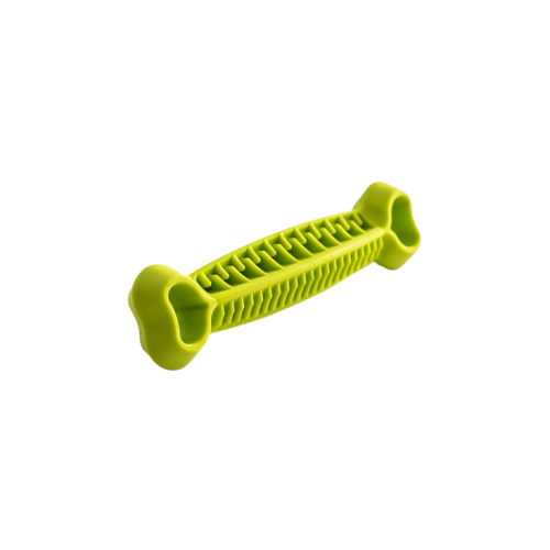 Fiboo Fiboone Dental 19 cm, zielony gryzak w kształcie kości z miejscem na przysmaki