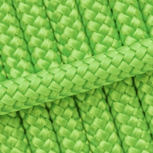 Jaskrawozielona lina Neon Green, zbliżenie splotu