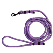 Miejska smycz Purple z czarnymi okuciami i rączką z liny