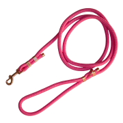 Smycz miejska Neon Pink z metalowym wykończeniem i karabińczykiem w kolorze różowego złota