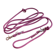 Różowa smycz przepinana Granny Pink z metalowym wykończeniem