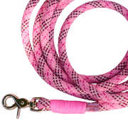 Detal liny Tartan Pink z różową owijką i złotym karabińczykiem