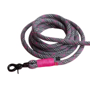 Detal liny Tartan Fuchsia Grey z różową owijką i czarnym karabińczykiem