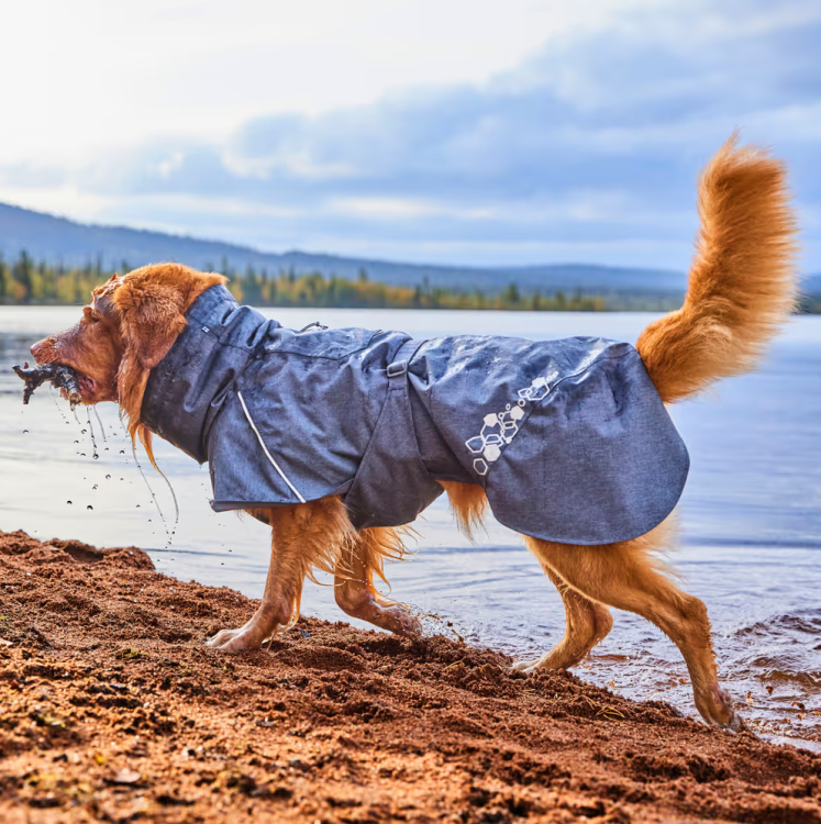 Hurtta Monsoon Coat II Eco Blackberry - kurtka przeciwdeszczowa dla psa, grafitowa