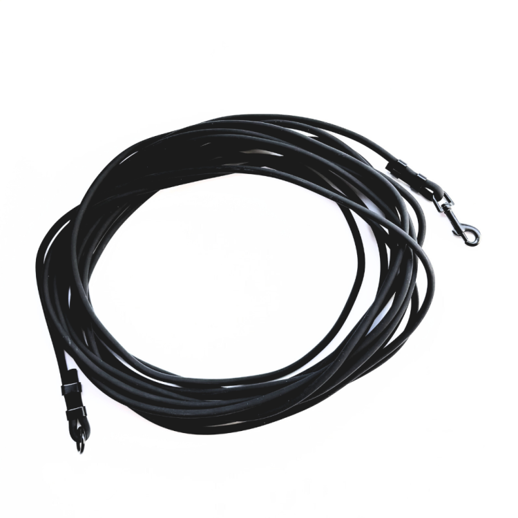 Otok linka treningowa okrągła 6 mm Bueno DOG czarna 5m / 10m /15m