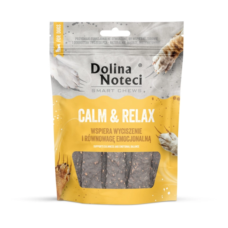 Dolina Noteci Smart Chews Calm Relax Gryzaki Dla Psa 100g 7szt. – gryzaki funkcjonalne dla psa na stres i wyciszenie, opakowanie