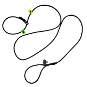 Czarna smycz treningowa zaciskowa Bueno DOG z linki PVC 6 mm i dwoma neonowymi stoperami