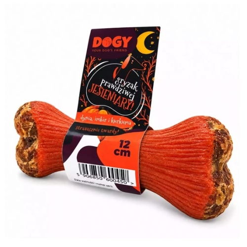 DOGY Gryzak Prawdziwej Jesieniary 12 cm – bardzo twarda pomarańczowa kość do żucia z etykietą