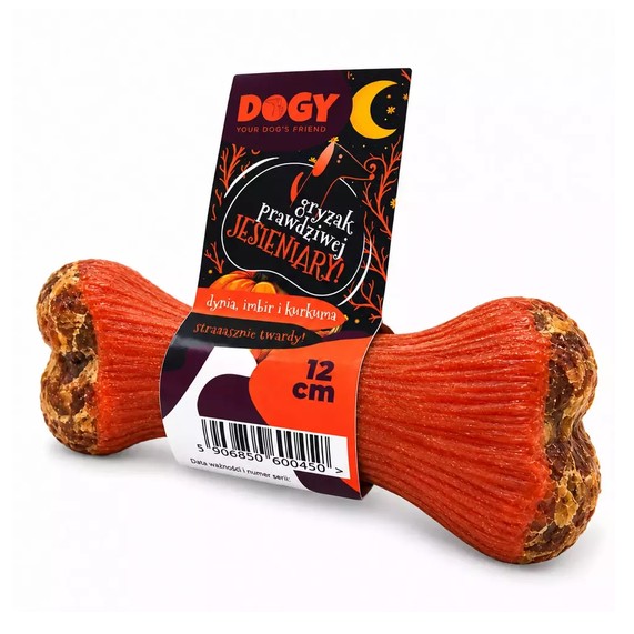 DOGY Gryzak Prawdziwej Jesieniary 12 cm – bardzo twarda pomarańczowa kość do żucia z etykietą