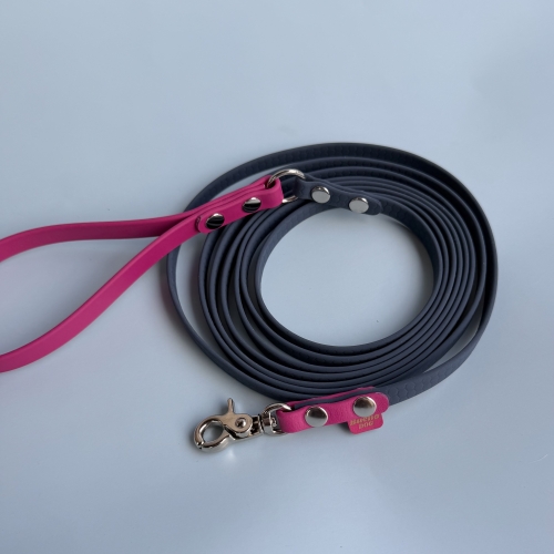 Smycz miejska 1 cm 3 m navy hexa + magenta pink biothane®