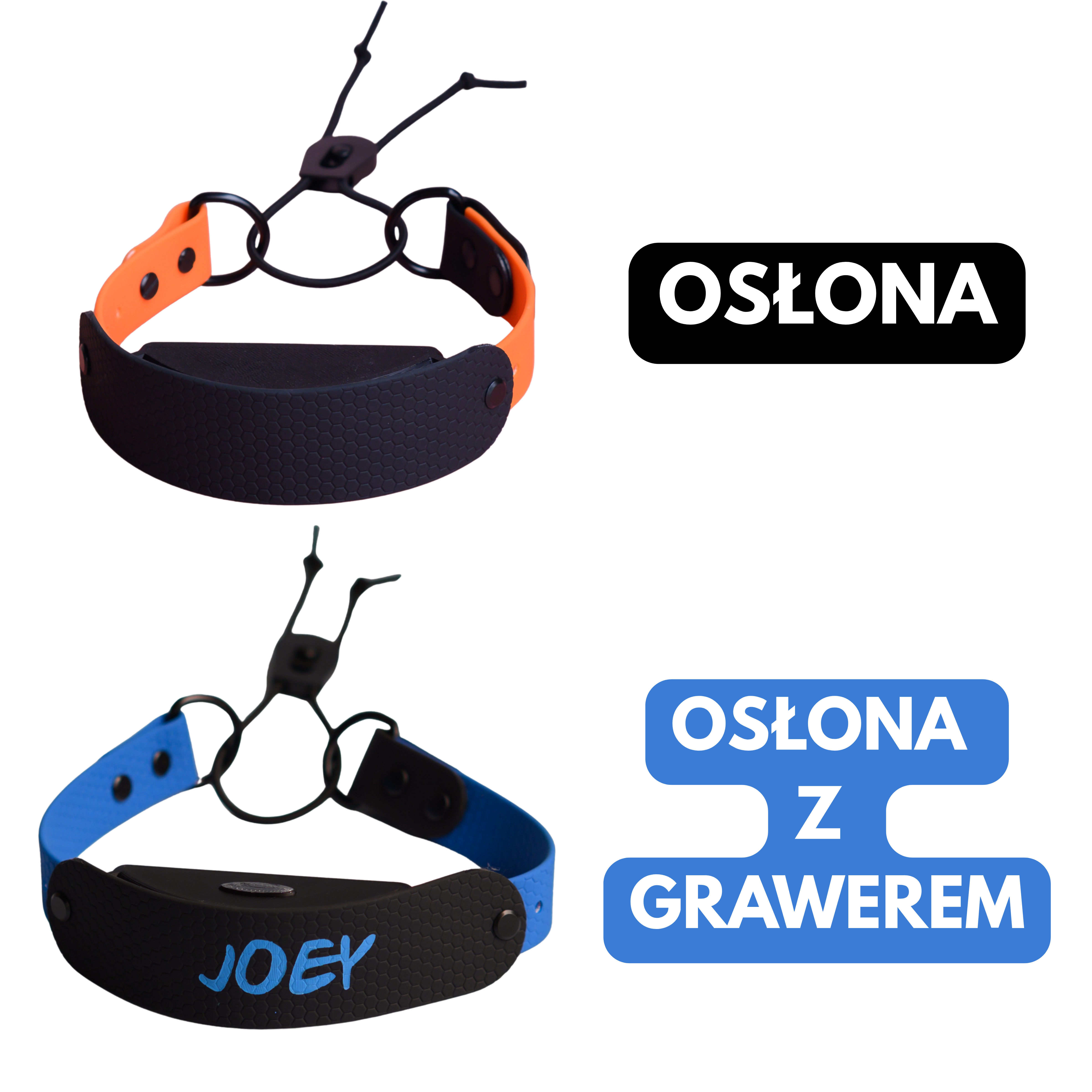 Osłona do opaski bungee pod OE / GPS – wariant czarny i pomarańczowy