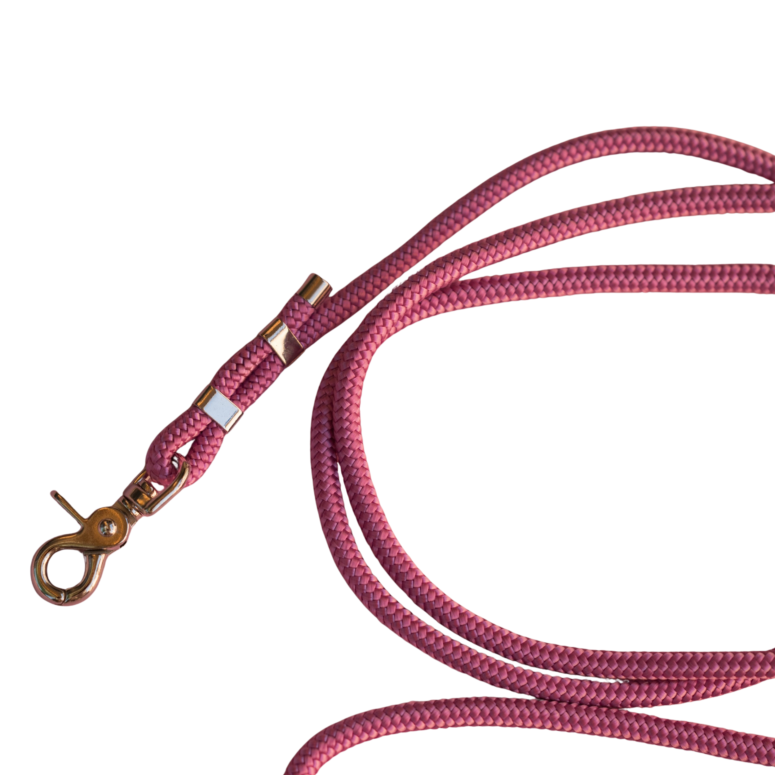 Smycz Granny Pink z metalowym wykończeniem, detal karabińczyka